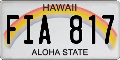 HI license plate FIA817