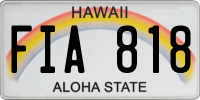 HI license plate FIA818