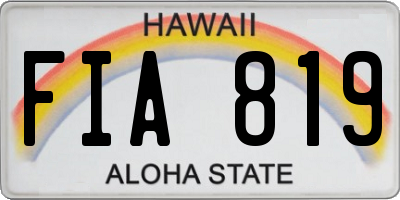 HI license plate FIA819