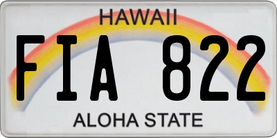 HI license plate FIA822