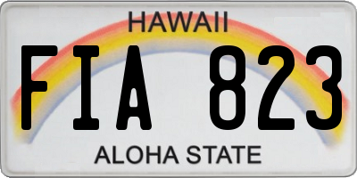 HI license plate FIA823
