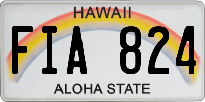 HI license plate FIA824