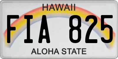 HI license plate FIA825