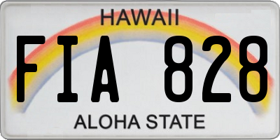 HI license plate FIA828