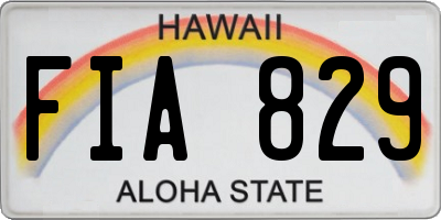 HI license plate FIA829