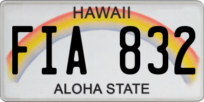 HI license plate FIA832