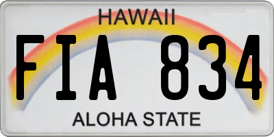 HI license plate FIA834