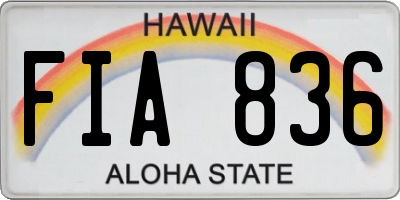 HI license plate FIA836