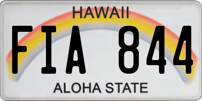 HI license plate FIA844