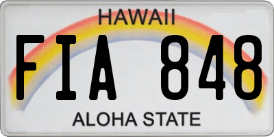 HI license plate FIA848