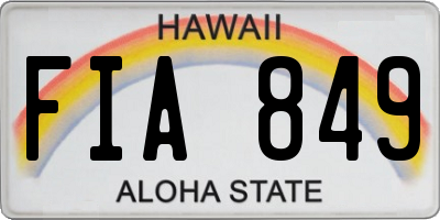 HI license plate FIA849