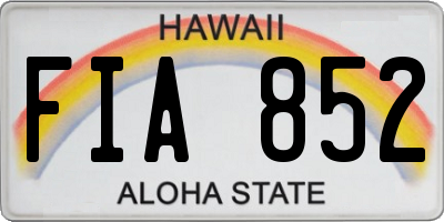 HI license plate FIA852