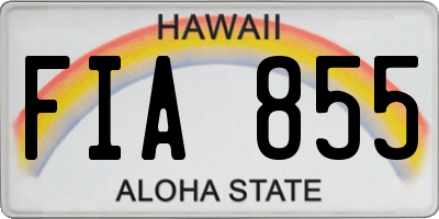 HI license plate FIA855