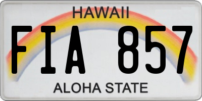 HI license plate FIA857