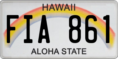 HI license plate FIA861