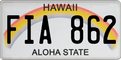 HI license plate FIA862