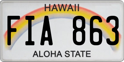HI license plate FIA863