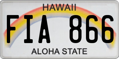 HI license plate FIA866
