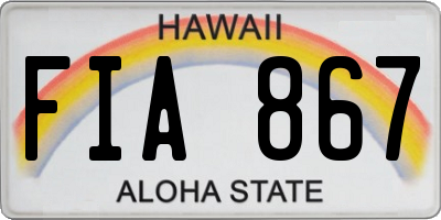 HI license plate FIA867