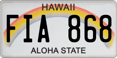 HI license plate FIA868