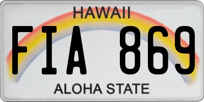 HI license plate FIA869