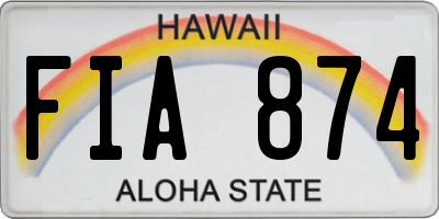 HI license plate FIA874