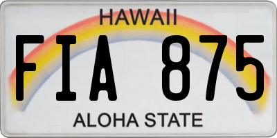 HI license plate FIA875