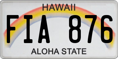HI license plate FIA876