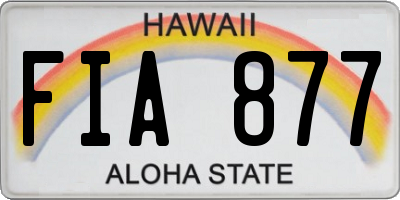 HI license plate FIA877