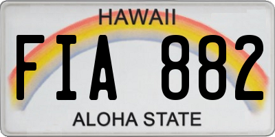 HI license plate FIA882