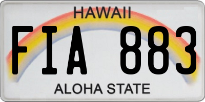 HI license plate FIA883