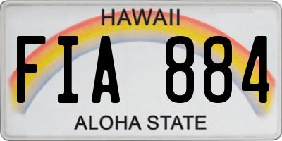 HI license plate FIA884