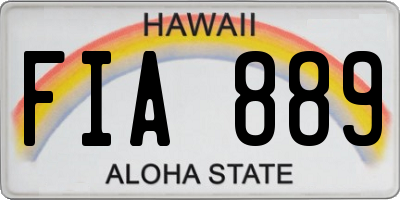 HI license plate FIA889