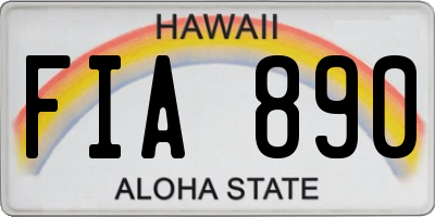 HI license plate FIA890