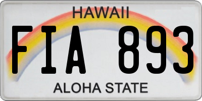 HI license plate FIA893