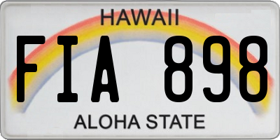 HI license plate FIA898