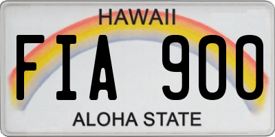 HI license plate FIA900