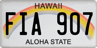 HI license plate FIA907