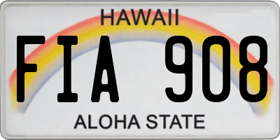 HI license plate FIA908
