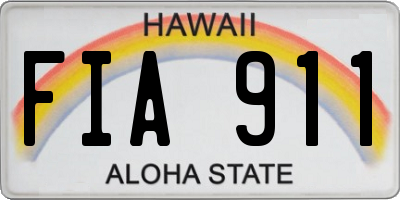 HI license plate FIA911