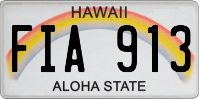 HI license plate FIA913