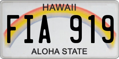 HI license plate FIA919