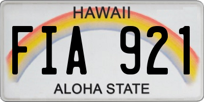HI license plate FIA921