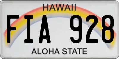 HI license plate FIA928