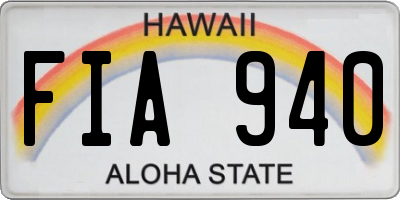 HI license plate FIA940