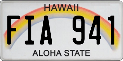 HI license plate FIA941