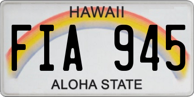 HI license plate FIA945