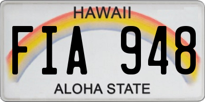 HI license plate FIA948