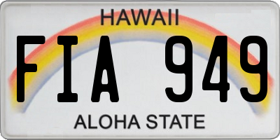 HI license plate FIA949