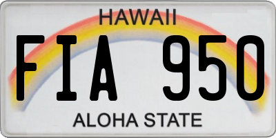 HI license plate FIA950